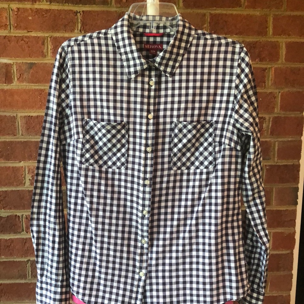 Merona LS Navy Blue Checked shirt